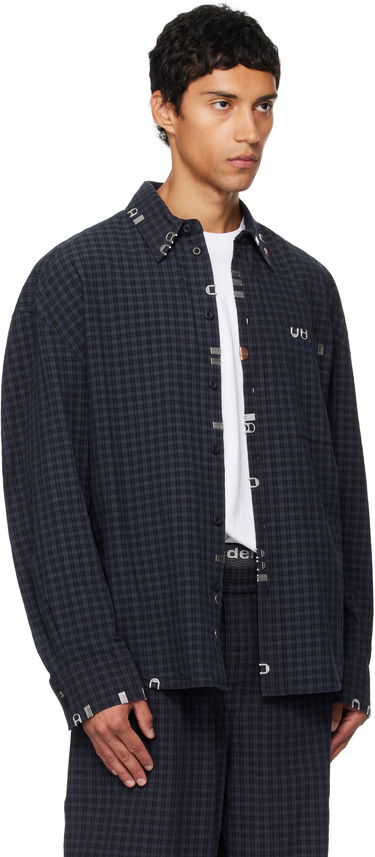 Риза Alexander Wang Alexander Wang Boxy Check Shirt Тъмно синьо | 6WC3251093, 1