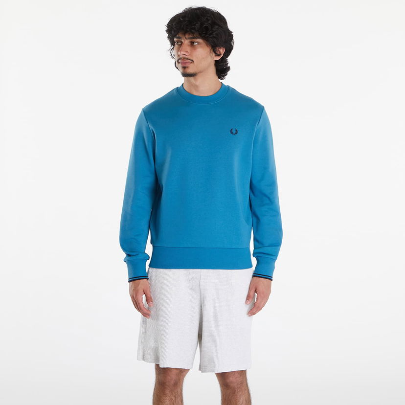 Суитчър Fred Perry Crew Neck Sweatshirt Ocean/ Navy Синьо | M7535 V35