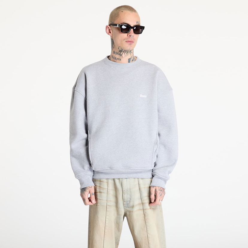Суитчър Rhude Classique Crewneck Sweatshirt Сиво | RHSS25ST012293048