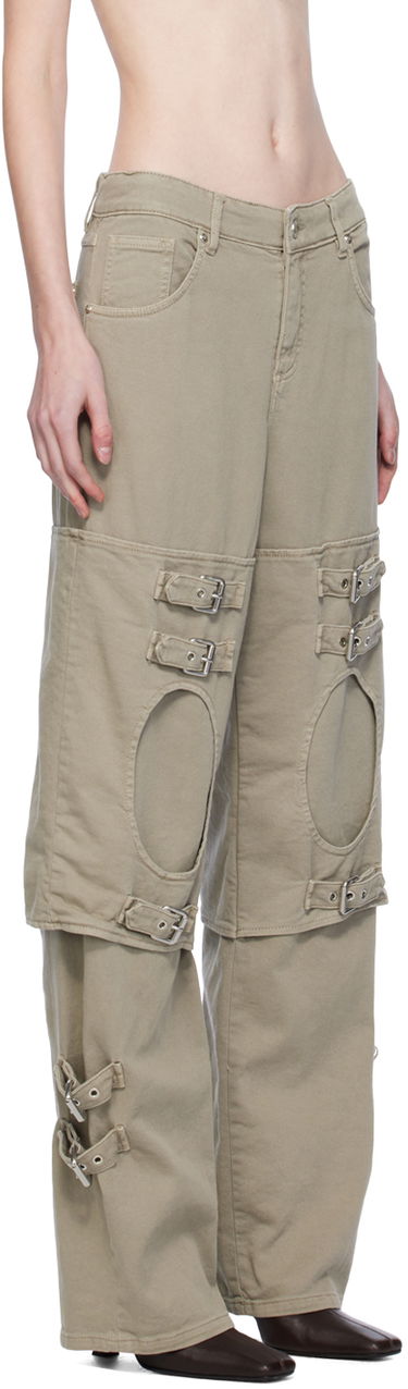 Карго панталони Blumarine Blumarine Boyfriend Cutout Buckle Jeans Кафяво | A344J046A, 4