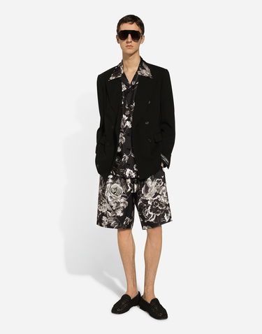 Къси панталони Dolce & Gabbana Floral-Print Silk Shorts Черно | GV37ATIS1VSHN5DY, 1