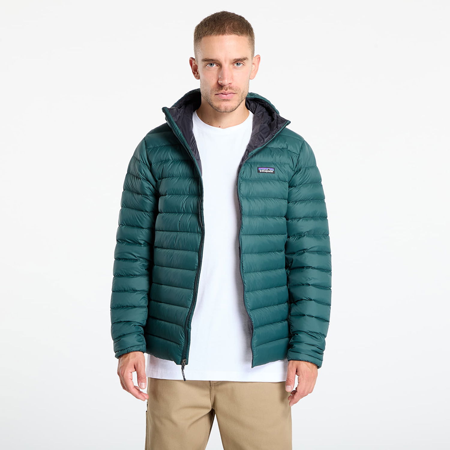 Пухо яке Patagonia Down Sweater Hoody Зелено | 84702 CASG, 0