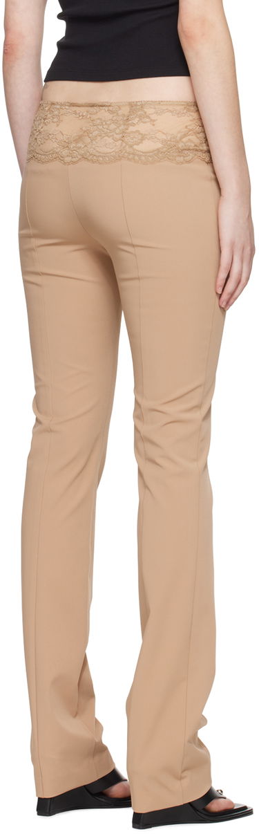 Панталони Blumarine Slim Fit Lace Waist Trousers Бежово | P422P115A, 2