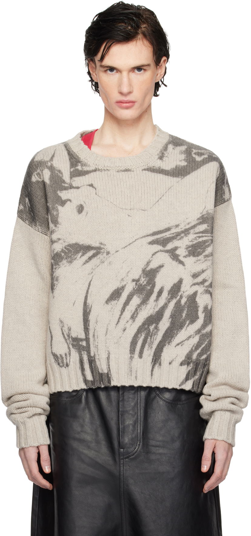 Пуловер Enfants Riches Déprimés 'Past in Vain' Printed Sweater Сиво | 080-227