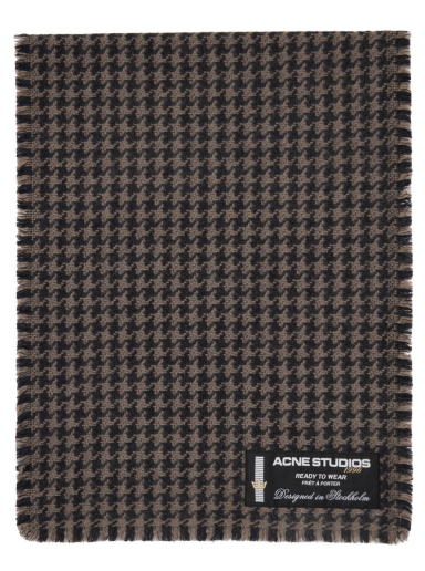 Шал Acne Studios Houndstooth Scarf Сиво | CA0264-