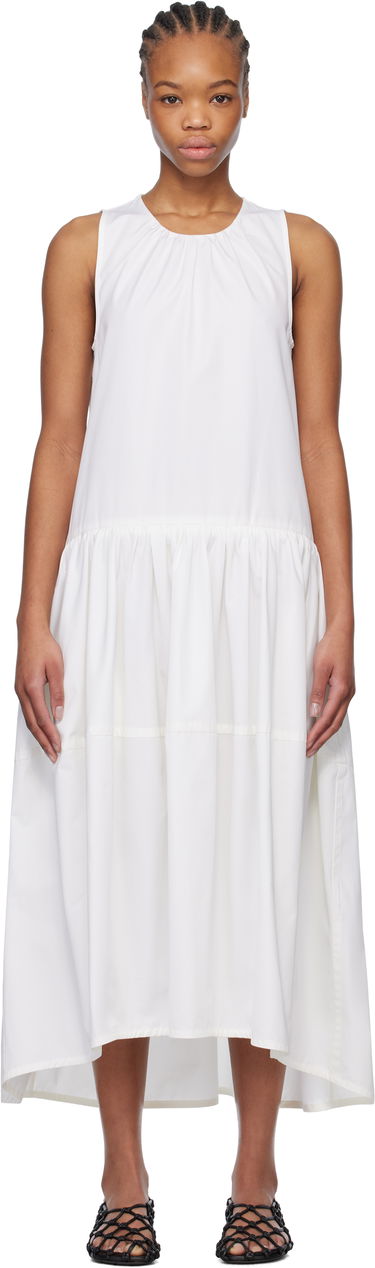 Pокля Jil Sander Jil Sander Crew-Neck Midi Dress Бяло | J02CT0452_J45002, 0