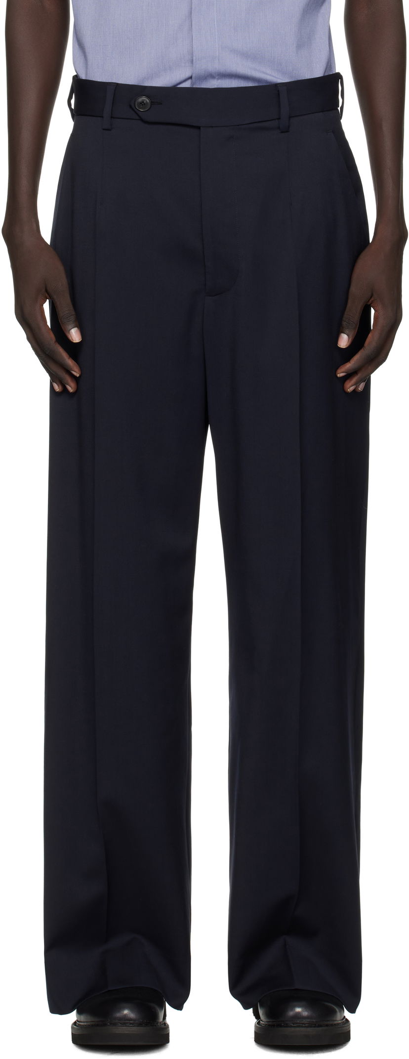 Панталони Vivienne Westwood Vivienne Westwood Humphrey Pleated Trousers Тъмно синьо | 2F01001Q-W018V-
