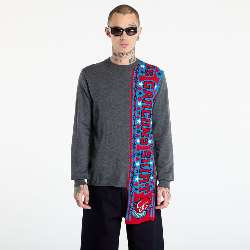 Пуловер Comme des Garçons Comme des Garçons SHIRT Soccer Scarf Knitted Sweater Многоцветен | FP-N004-W25 Grey