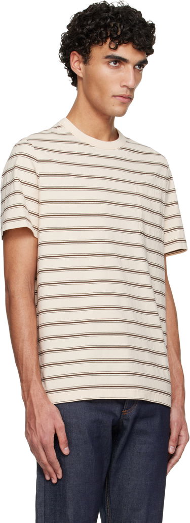 Тениска A.P.C. Striped Pocket T-shirt Кафяво | COHLV-H26534, 4