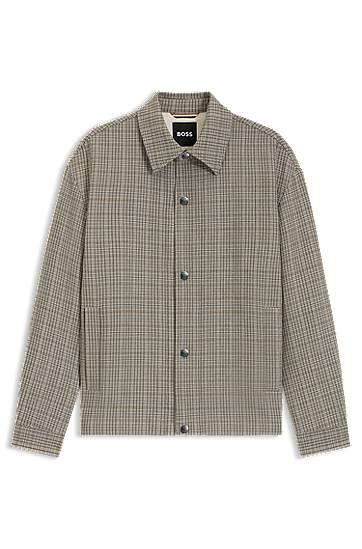 Яке BOSS Relaxed Fit Stretch Overshirt Бежово | 50546049, 0