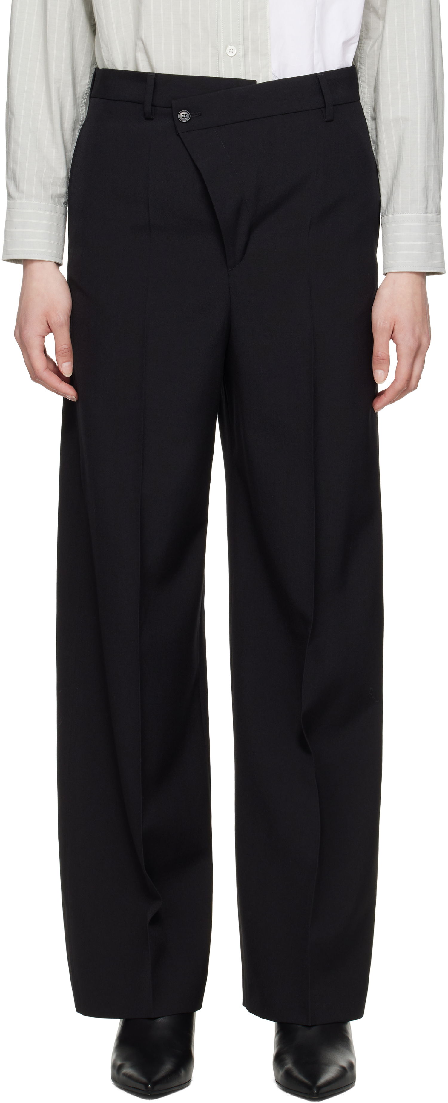 Панталони Maison Margiela MM6 Maison Margiela Light Wool Blend Wide Leg Trousers Черно | S62KB0222 M35436, 0