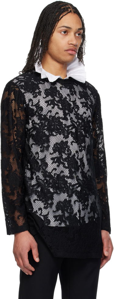 Риза Comme des Garçons Comme des Garçons Homme Plus Raschel Lace T-Shirt Черно | PO-T036-051, 1