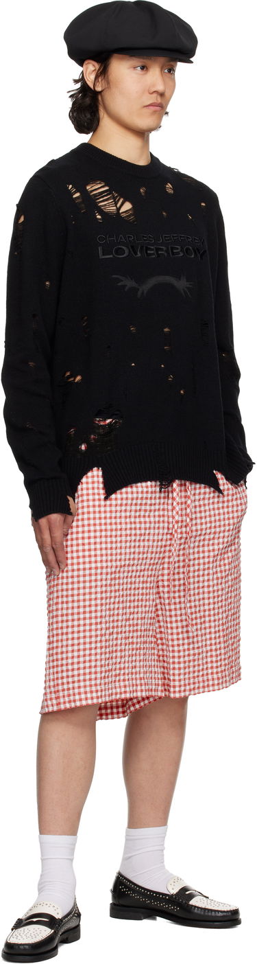 Пуловер Charles Jeffrey Loverboy Charles Jeffrey LOVERBOY Distressed Logo Knit Sweater Черно | 54090401, 3