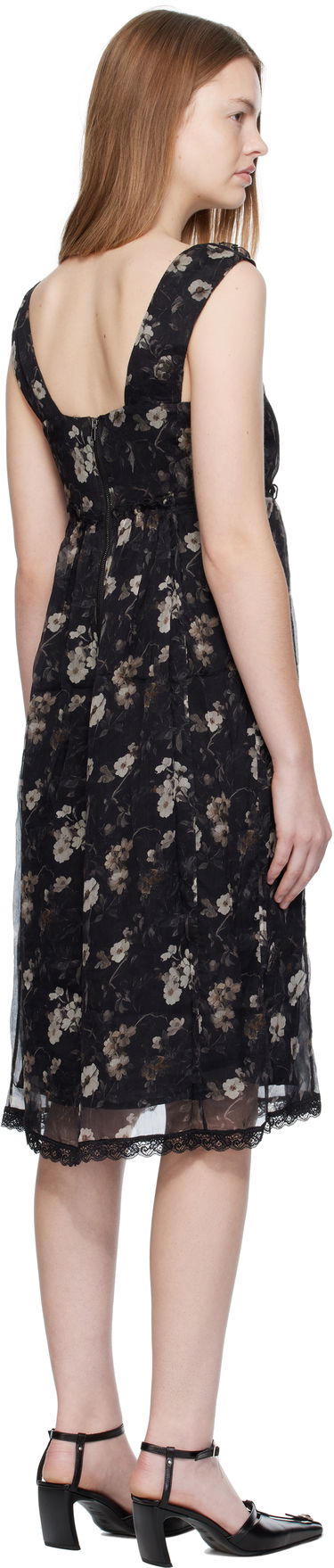 Pокля R13 R13 Sleeveless V-Neck Floral Midi Dress Черно | R13WR476-R589A, 2