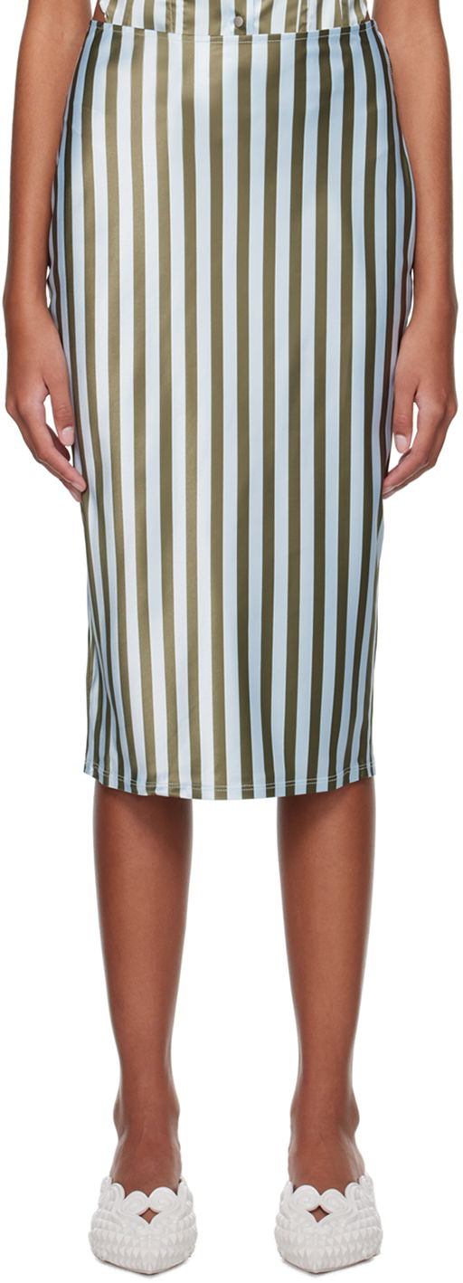Пола Miaou Miaou Verona Striped Midi Skirt Синьо | 4033SS3DVG, 0