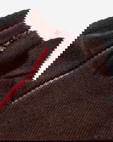 Пуловер GR10K Felted Half-Zip Sweater with Drawstring Hem Кафяво | CGB42200JE26 26, 3
