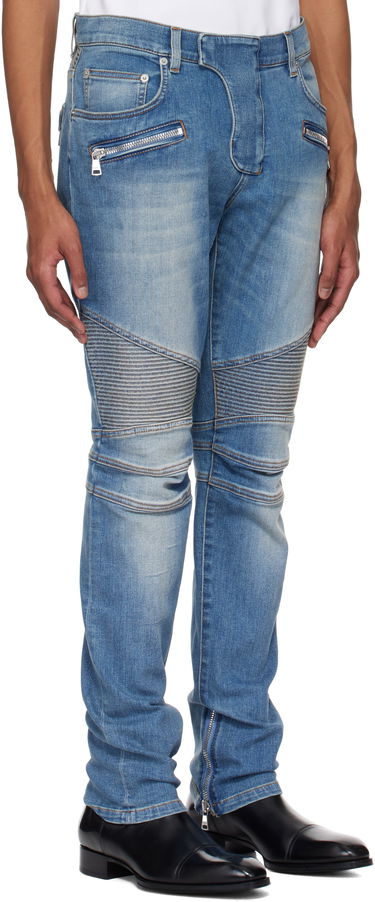 Дънки Balmain Balmain Slim-Fit Biker Jeans Синьо | EH1MG115DF44, 1
