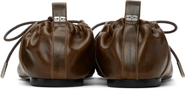 Облекло GANNI GANNI Oleatex Lace-Up Ballerina Flats Кафяво | S3093, 1
