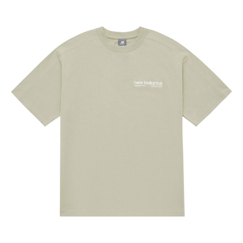 Тениска New Balance Wordmark Logo T-Shirt Зелено | AMT42301-OVN