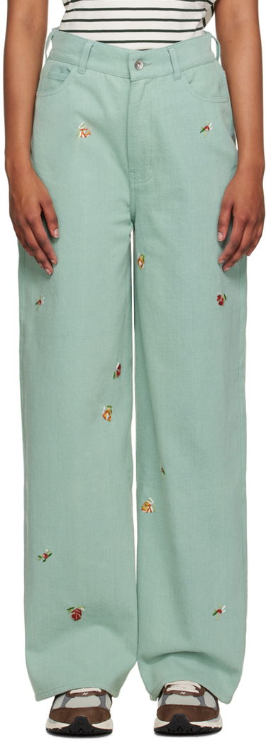 Дънки YMC YMC Embroidered Papa Jeans Зелено | Q4UAF, 0