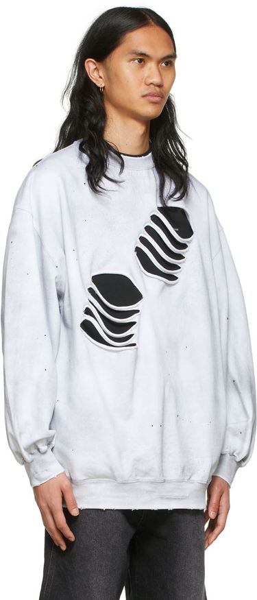Суитчър We11done We11done Men's Distressed Graphic Sweatshirt Бяло | WD-TS1-22-713-U-WH, 1