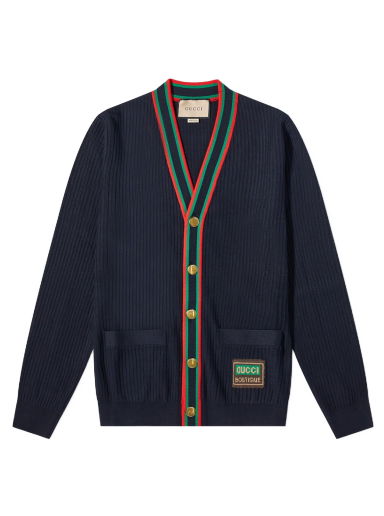 Пуловер Gucci Logo GRD Placket Cardigan Тъмно синьо | 695570-XKCCH-4804