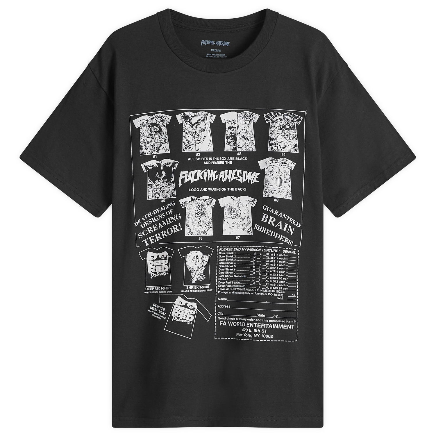 Тениска Fucking Awesome Gore Shriek Graphic T-Shirt Черно | FA1994-BLK, 0