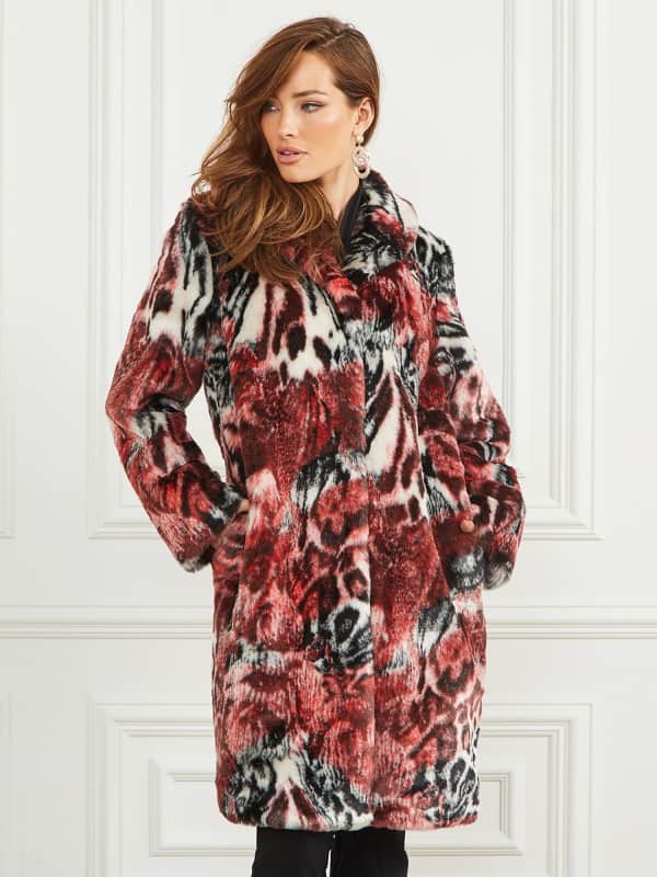 Палта GUESS Marciano All Over Print Faux Fur Coat Многоцветен | 3BGL529781Z, 0