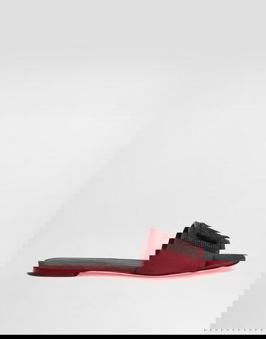 Аксесоари Dolce & Gabbana Dolce & Gabbana Suede Rhinestone Slides Бургунди | CQ0666AV1488G305, 0