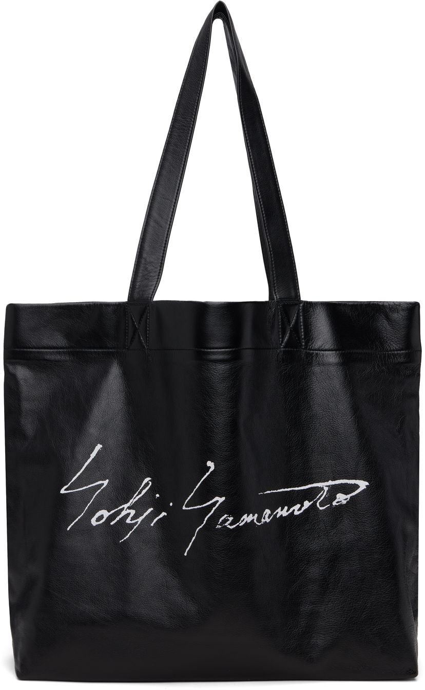 Голяма пазарска чанта Yohji Yamamoto Yohji Yamamoto Signature L Tote Черно | DM-I05-791