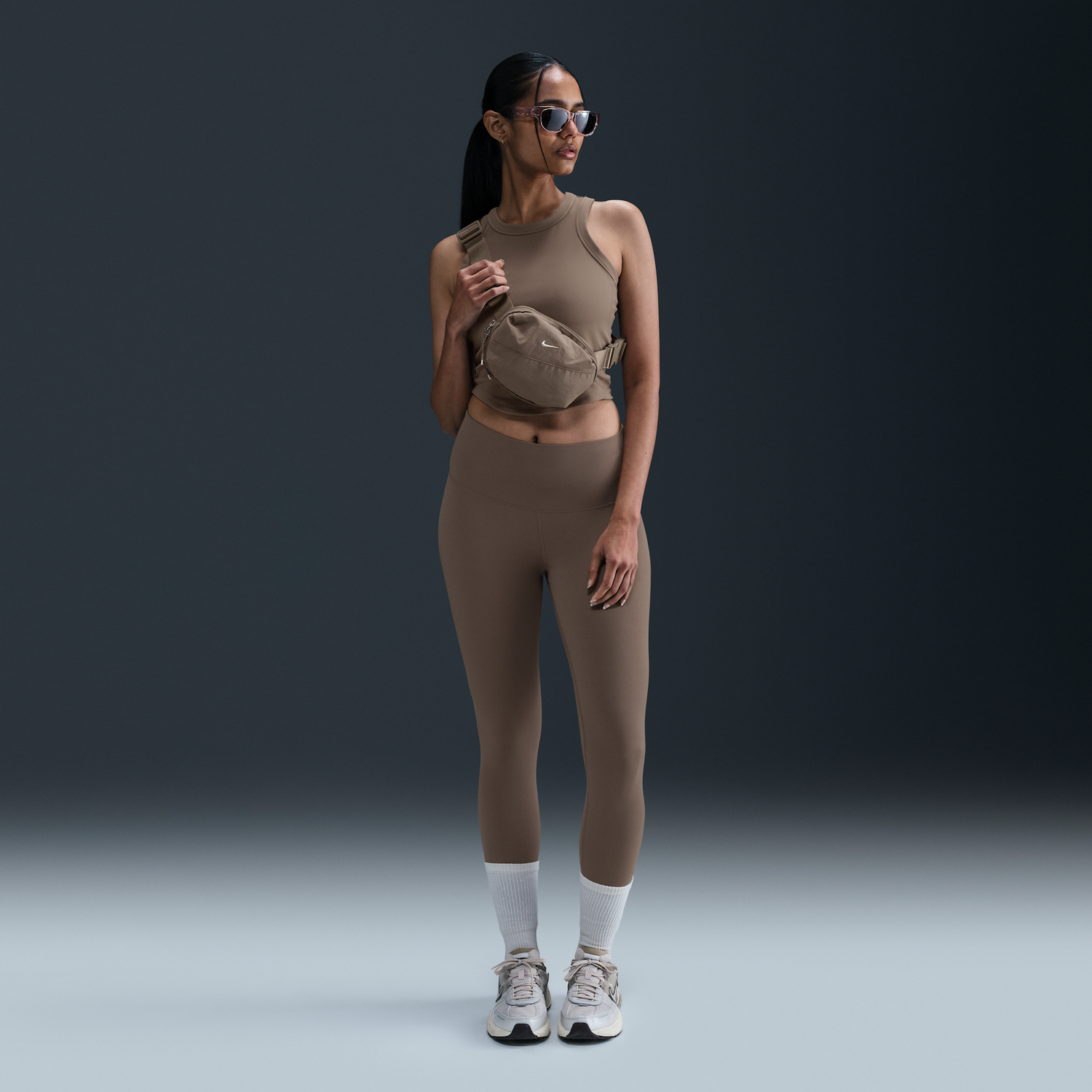 Клинове Nike Zenvy High-Waisted Gentle Support Leggings (Plus Size) Кафяво | DQ6013-233, 0