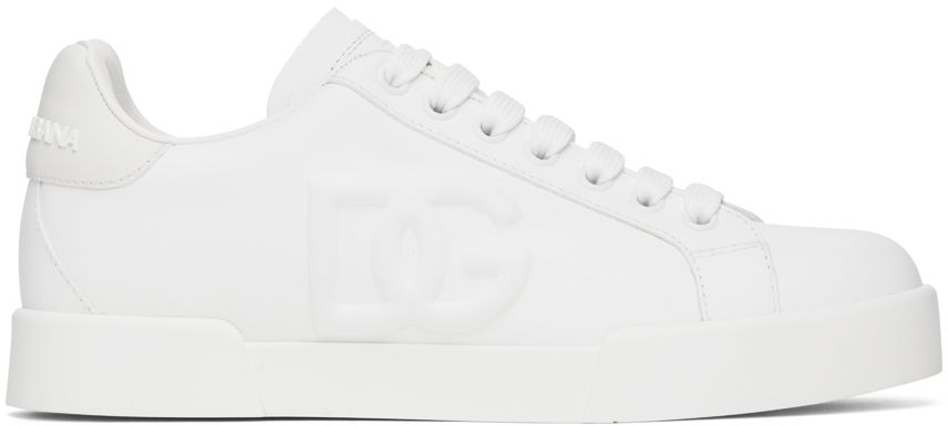 Кецове и обувки Dolce & Gabbana White Portofino DG Sneakers Бяло | CK1545AG084, 0