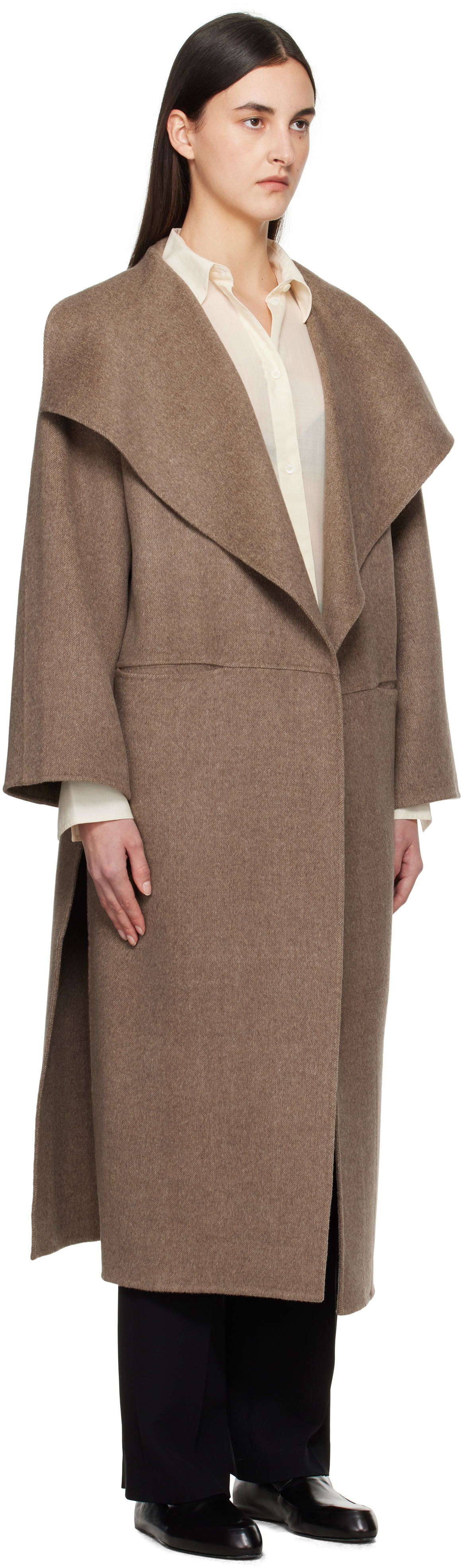 Палта TOTEME TOTEME Signature Wool Cashmere Coat Кафяво | 251-WRO885-FB0360, 1