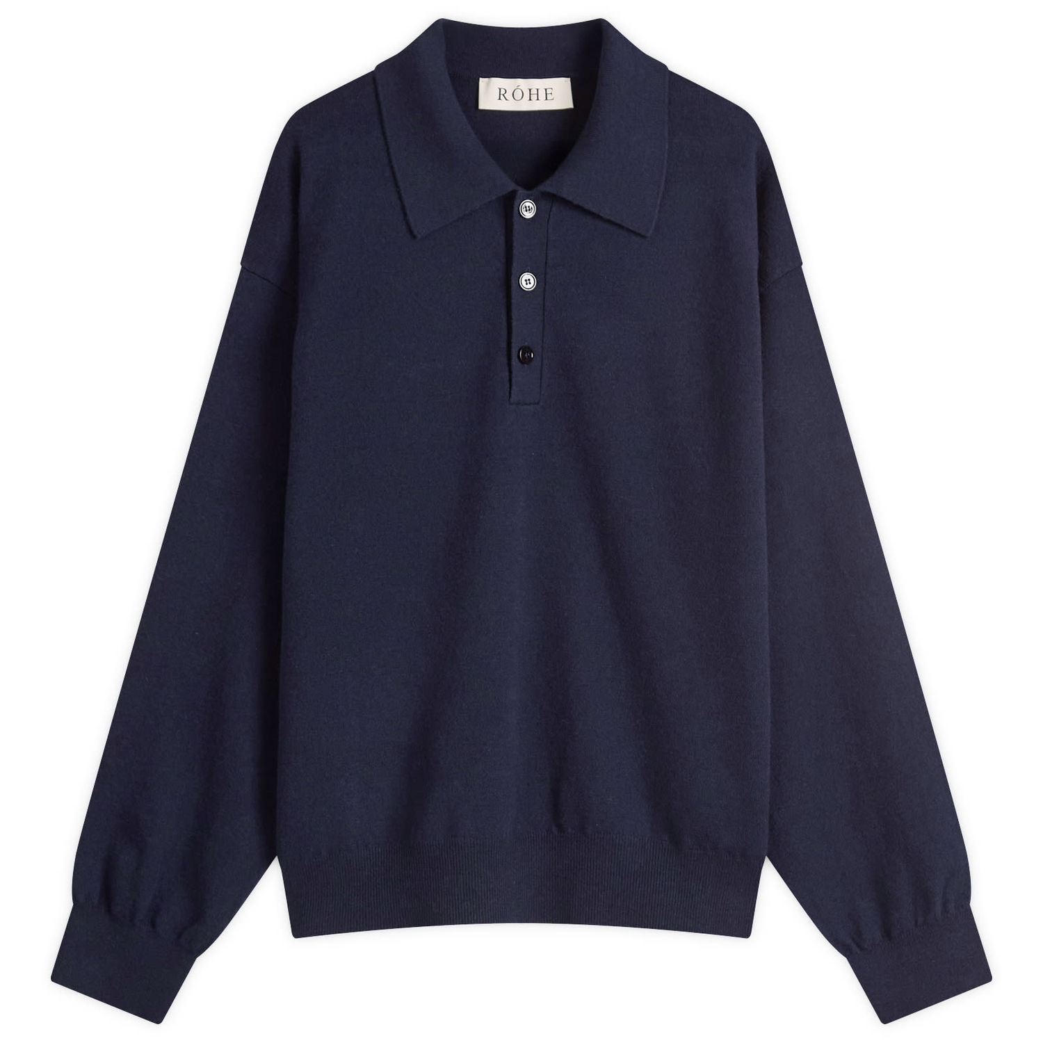 Пуловер Róhe Rohe Knitted Long Sleeve Polo Тъмно синьо | 314-23-413, 1
