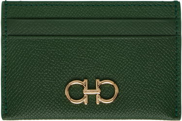 Портфейл FERRAGAMO Salvatore Ferragamo Gancini Card Holder Зелено | 779141, 0