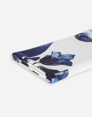 Домашен декор Dolce & Gabbana Baroque Floral Silk And Wool Blanket Синьо | TCE012TCAB6UB013, 3