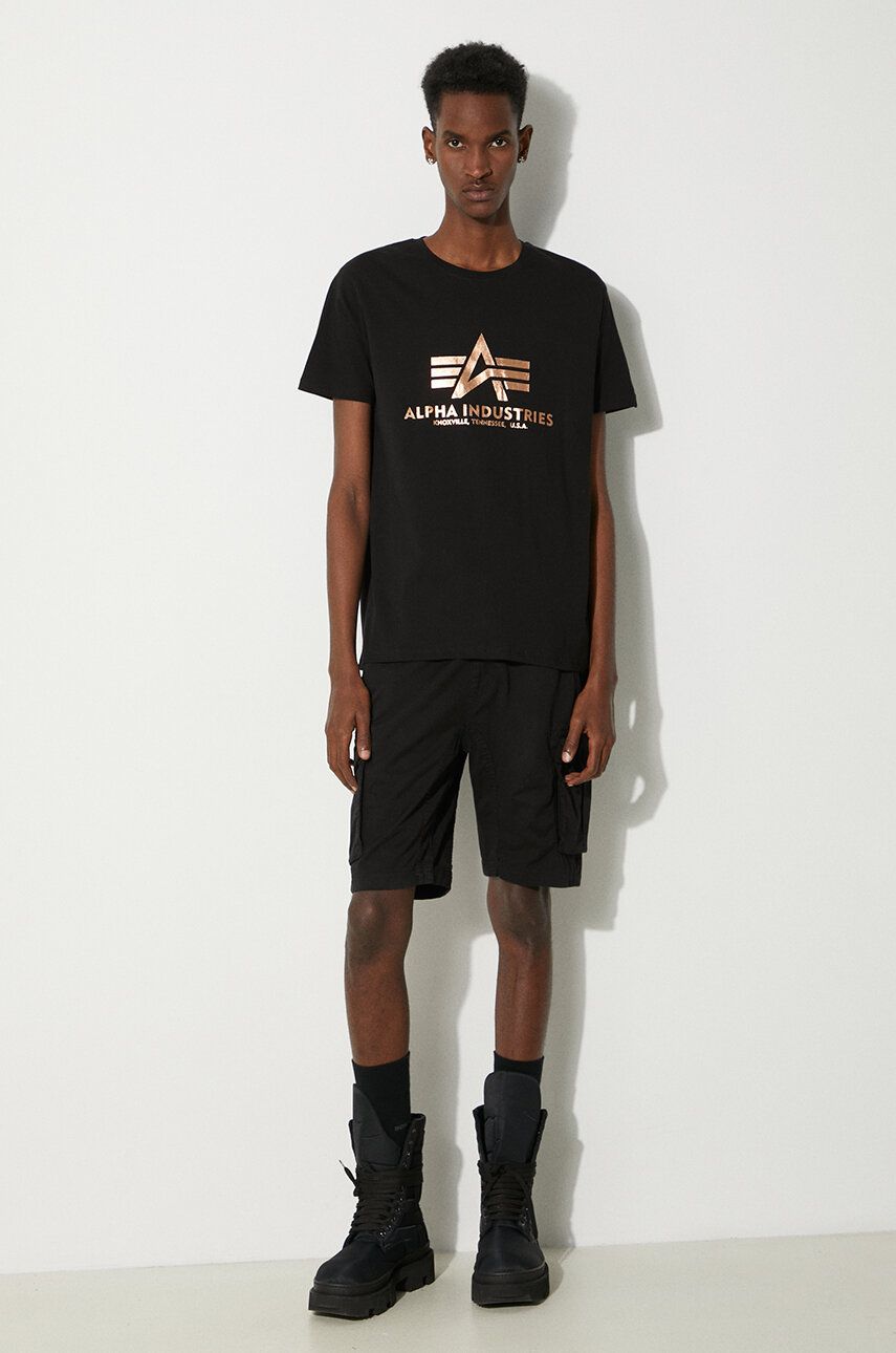 Тениска Alpha Industries Basic Fool Print T-Shirt Черно | 100501FP.365, 1