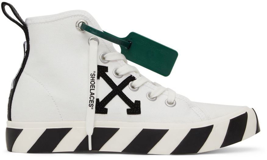 Кецове и обувки Off-White Mid Vulcanized "White & Black" Бяло | OMIA119C99FAB0010110, 0