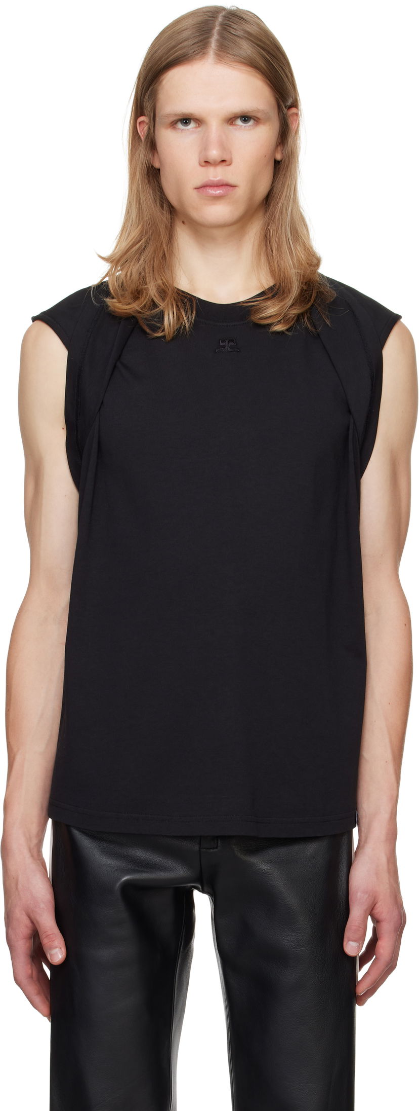 Потник Courrèges Courrèges Draped Tank Top Черно | 324JDE081JS0107