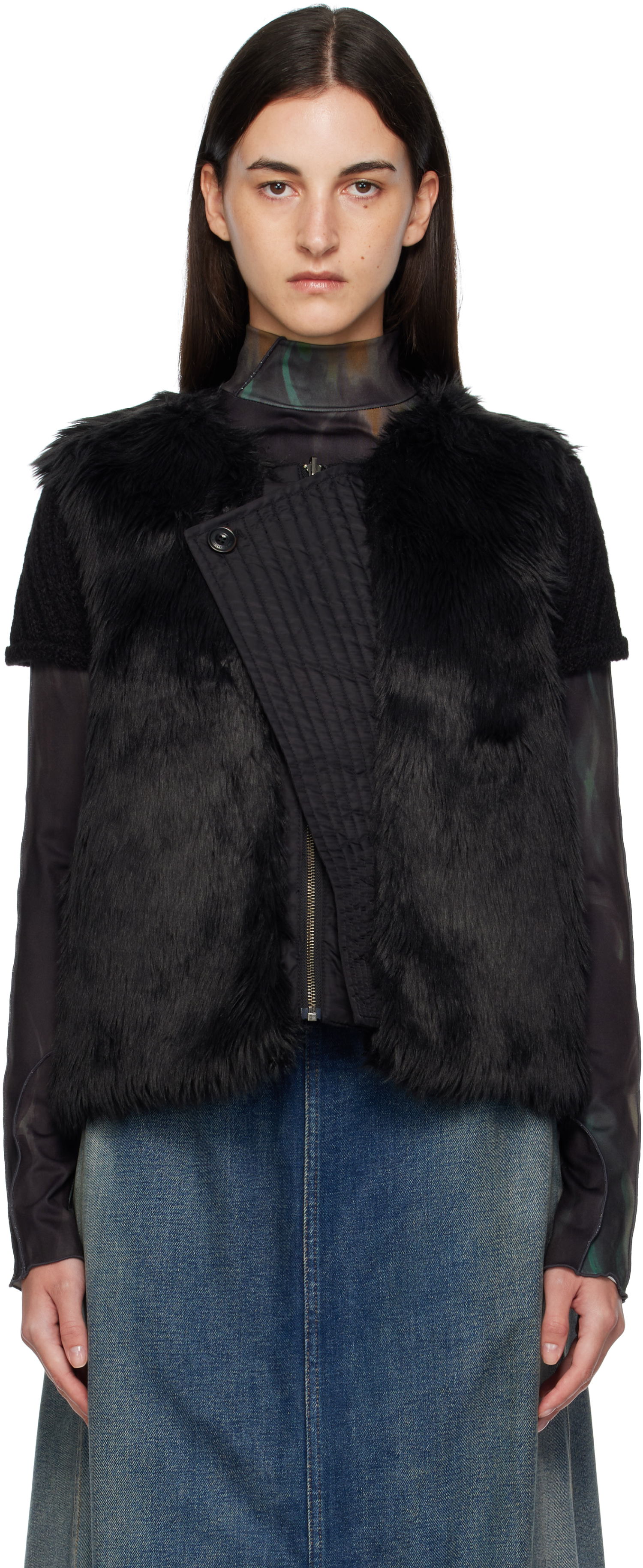 Жилетка Andersson Bell Andersson Bell Reversible Faux-Fur Vest Черно | awa723u, 0