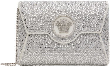 Дамска чанта Versace Crystal Embellished Envelope Clutch Bag Бяло | 1003018_1A06487_1W00P, 0