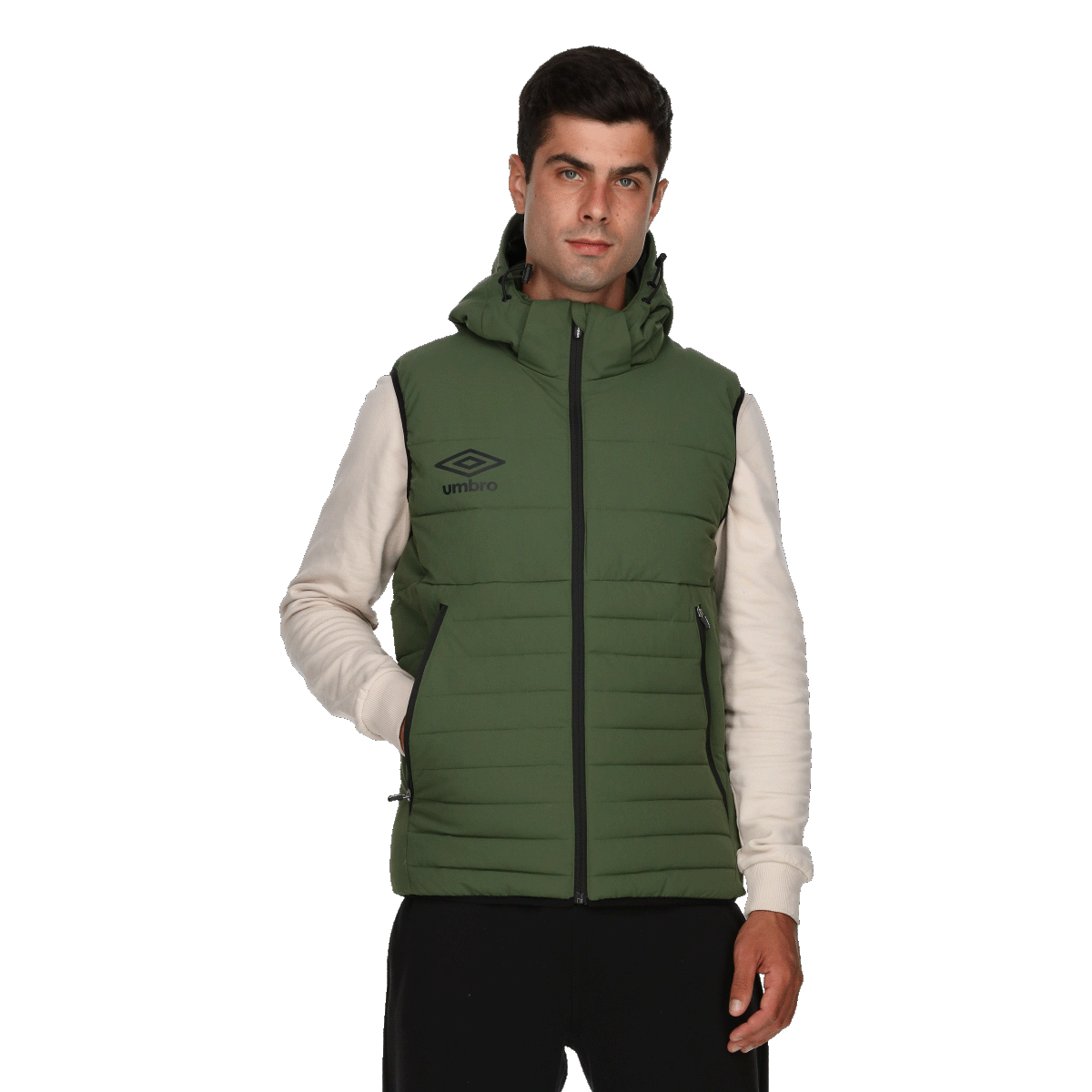 Жилетка Umbro Essentials Padded Hooded Full-Zip Vest Зелено | UMA243M500-68, 0
