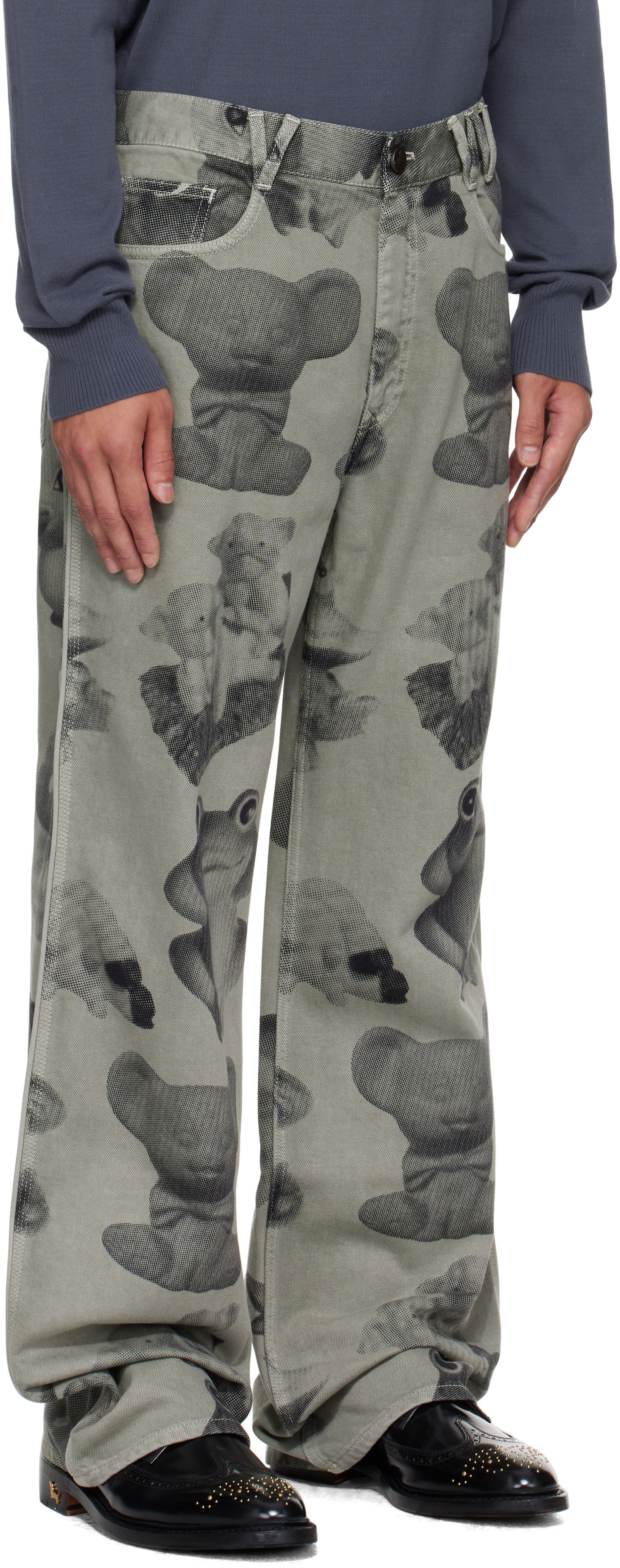 Дънки Vivienne Westwood Vivienne Westwood Figurine Raymond Printed Jeans Зелено | 2802003D-W014K-, 1