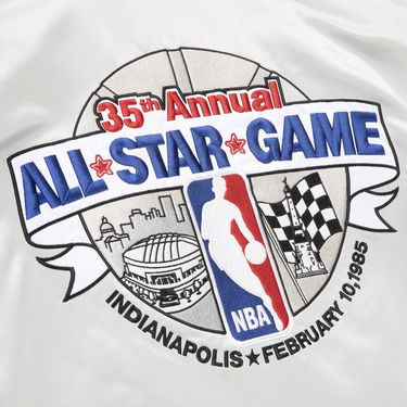 Яке Mitchell & Ness All Star Heavyweight Satin Jacket Сиво | STJKAJ19062-ASGSILV, 4