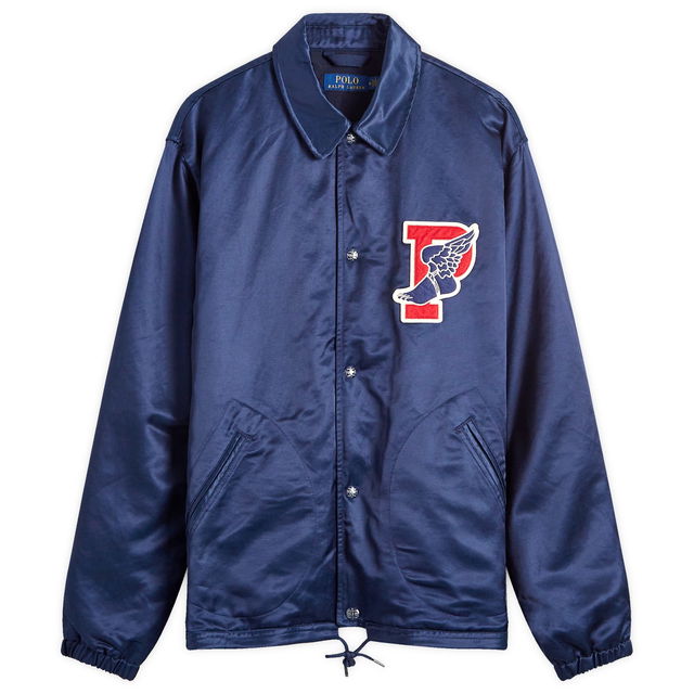 Polo Ralph Lauren Men's College Logo Coach jacket in Newport Navy, Size Small | END. Clothing