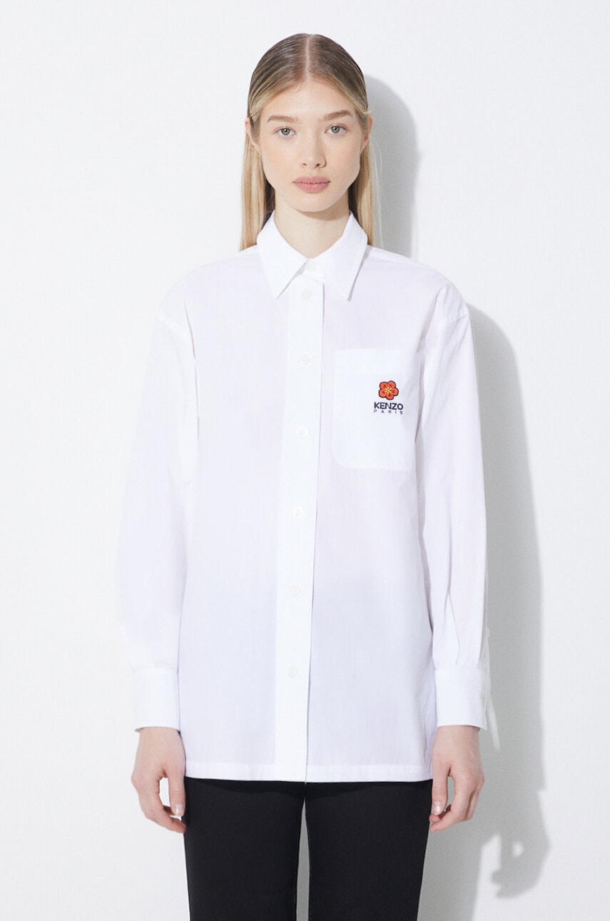 Риза KENZO Boke Flower Oversize Relaxed Shirt with Classic Collar Бяло | FD52CH0919LH.01, 0