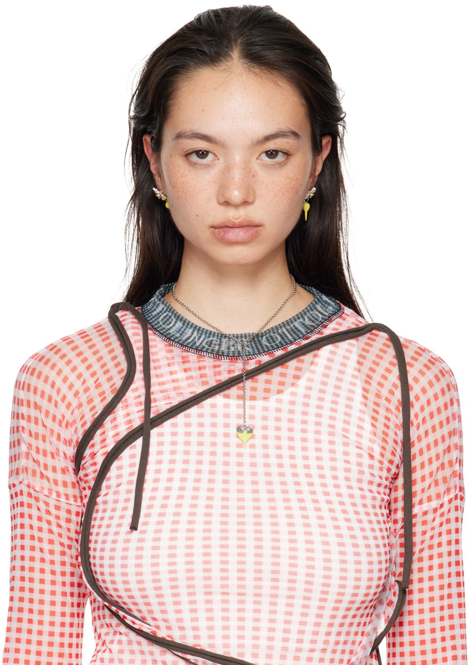 Колие Ottolinger Ottolinger Dipped Heart Y-Necklace Жълто | 1251507121, 1