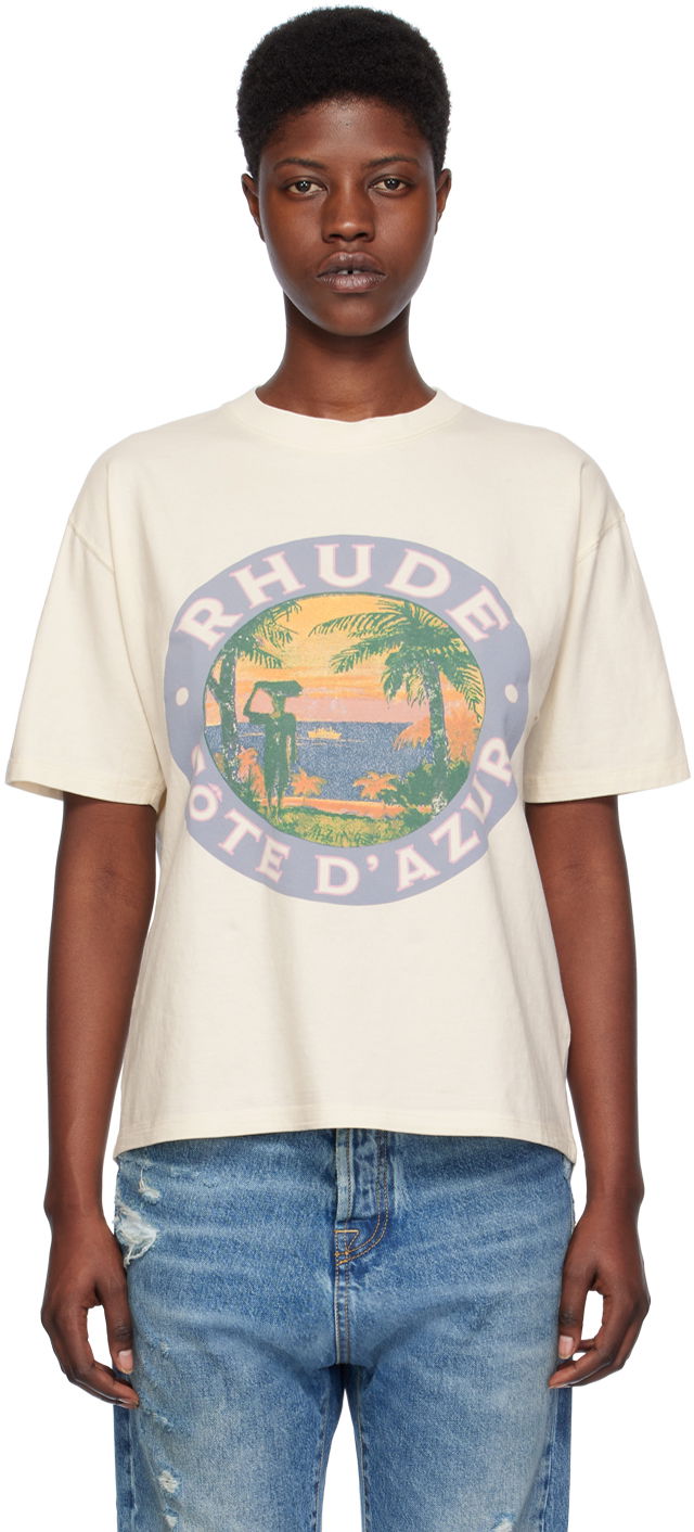 Тениска Rhude Lago T-Shirt "Off-White" Бяло | RHPS24TT01012611, 0