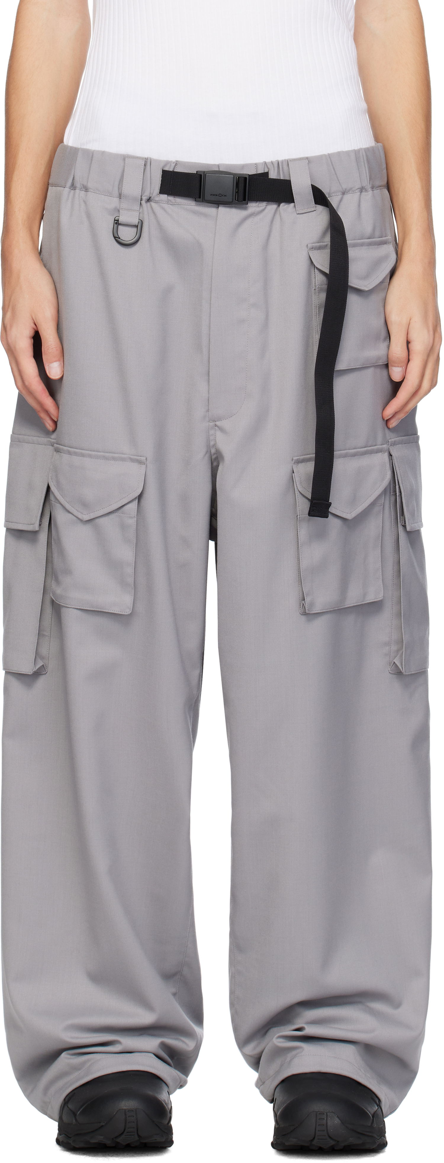 Карго панталони Y-3 Refined Wool Cargo Pants Сиво | JE3447, 0