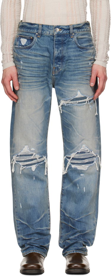 Дънки AMIRI AMIRI Pleated Denim Straight MX1 Jeans Синьо | AMDNGH1087, 0